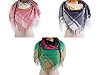 Large warm scarf / plaid with fringes, solid color, checkered 100x105 cm
