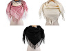 Large warm scarf / plaid with fringes, solid color, checkered 100x105 cm