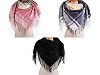 Large warm scarf / plaid with fringes, solid color, checkered 100x105 cm