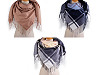 Large warm scarf / plaid with fringes, solid color, checkered 100x105 cm