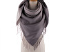 Large warm scarf / plaid with fringes, ombré 100x105 cm