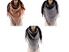 Large warm scarf / plaid with fringes, ombré 100x105 cm