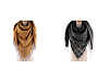 Large warm scarf / plaid with fringes 130x140 cm