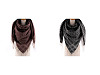 Large warm scarf / plaid with fringes 130x140 cm