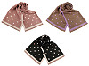 Cashmere type scarf with fringes, polka dot 68x190 cm