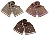 Cashmere type scarf with fringes, polka dot 68x190 cm