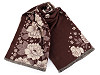 Cashmere type scarf with fringes, flowers 68x180 cm