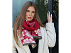 Cashmere type scarf with fringes, flowers 68x180 cm