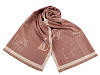 Cashmere type scarf with fringes, cats 68x190 cm