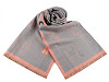 Cashmere type scarf with fringes, cats 68x190 cm