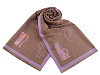 Cashmere type scarf with fringes, cats 68x190 cm