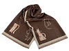 Cashmere type scarf with fringes, cats 68x190 cm