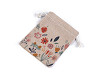 Linen gift bag 10x13 cm, flowers