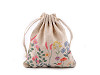 Bolsa de regalo de lino 10x13 cm, flores