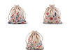 Linen gift bag 10x13 cm, flowers