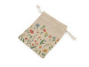 Frühlings-Geschenkbeutel, 10 x 13 cm, Leinen mit Blumen