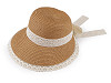 Women's summer hat / straw hat with lace