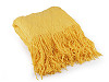 Knitted blanket / throw with fringes 130x155 cm