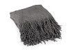 Knitted blanket / throw with fringes 130x155 cm