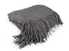 Knitted blanket / throw with fringes 130x155 cm