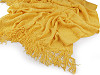 Knitted blanket / throw with fringes 130x155 cm