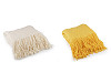 Knitted blanket / throw with fringes 130x155 cm