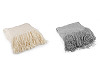 Knitted blanket / throw with fringes 130x155 cm