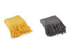 Knitted blanket / throw with fringes 130x155 cm