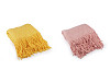 Knitted blanket / throw with fringes 130x155 cm
