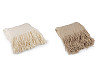 Coperta / plaid in maglia, con frange, dimensioni: 130 x 155 cm