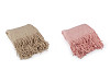 Coperta / plaid in maglia, con frange, dimensioni: 130 x 155 cm