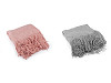 Knitted blanket / throw with fringes 130x155 cm
