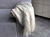 Knitted blanket / throw with fringes 130x155 cm