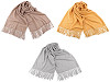 Sciarpa / Scialle / Plaid invernale, con frange, dimensioni: 70 x 190 cm