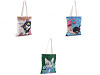Borsa shopper, in cotone, motivo: gatto, dimensioni: 34 x 40 cm
