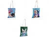 Borsa shopper, in cotone, motivo: gatto, dimensioni: 34 x 40 cm