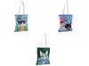 Borsa shopper, in cotone, motivo: gatto, dimensioni: 34 x 40 cm
