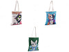 Borsa shopper, in cotone, motivo: gatto, dimensioni: 34 x 40 cm