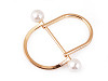 Metal belt buckle with faux pearl 30 mm