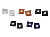 Leatherette Square Applique /Grommets Faux Leather Patch sew-on, 10 mm