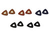 Leatherette Triangle Applique with Eyelet, sew-on, 8 mm