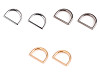 Medio anillo plano/anillo en D para ropa y calzado, ancho 20 mm