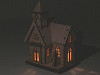 Dekorace dřevěný kostel svítící