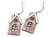 Wooden cut-out house, hanging ornament