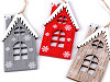 Wooden cut-out house, hanging ornament