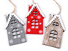 Wooden cut-out house, hanging ornament