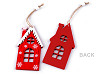 Wooden cut-out house, hanging ornament