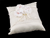 Svatební polštářek saténový s květy 20x20 cm