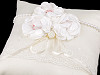 Svatební polštářek saténový s květy 20x20 cm