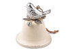 Metallglocke mit Vogel zum Aufhängen Ø 75 mm